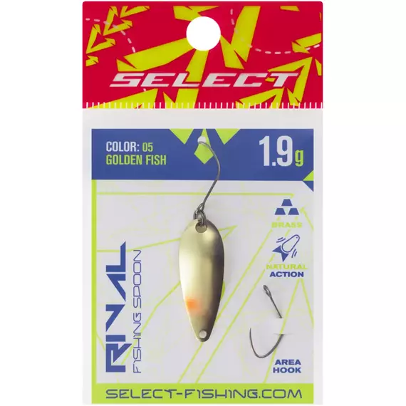 Блешня Select Rival 1.9g 30mm #05 Golden Fish, Вага блешні: 1.9, Колір блешні: #05 Golden Fish, фото , изображение 2